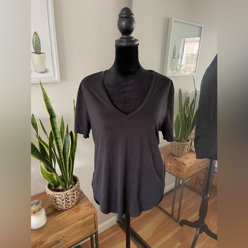 Pacsun Black Lightweight V Neck Top